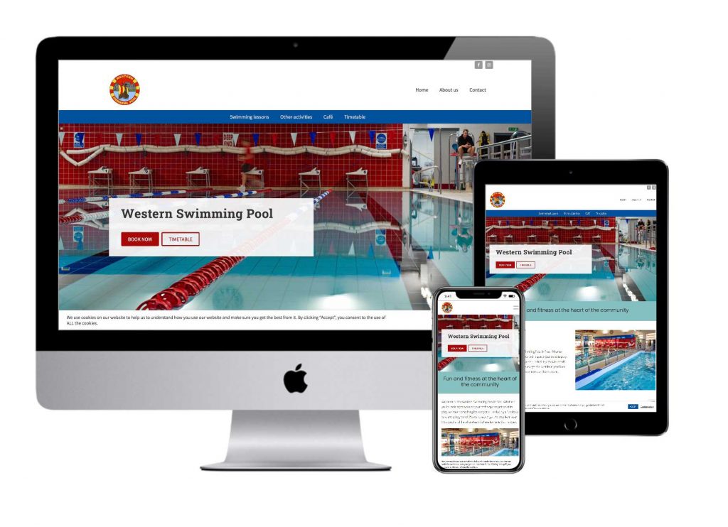 Western Swimming Pool website mockup