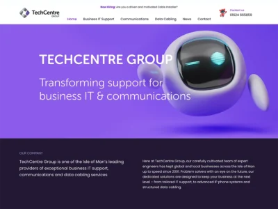 Screenshot of the home page of TechCentre group's website.