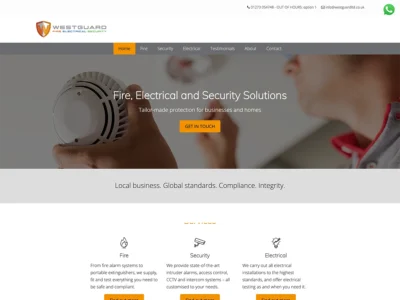 Screenshot of the home page of Westguard's website.